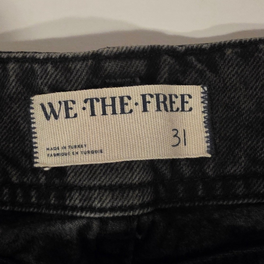 We The Free Aster High Rise Straight Jeans Women's 31 Asteroid Black Button Fly - Picture 5 of 15